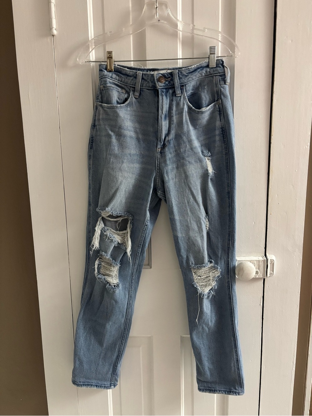Hollister Light Blue Ripped High-Rise Jeans